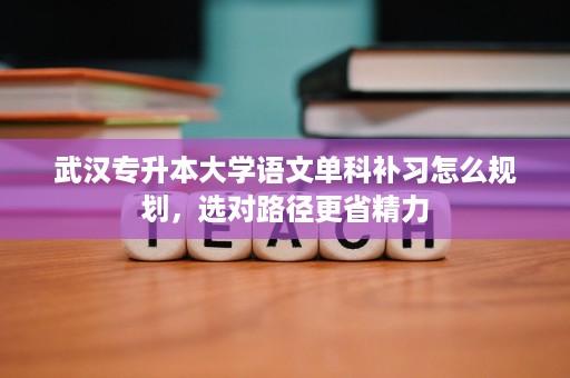 武汉专升本大学语文单科补习怎么规划，选对路径更省精力