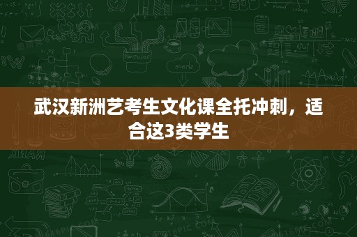 武汉新洲艺考生文化课全托冲刺，适合这3类学生