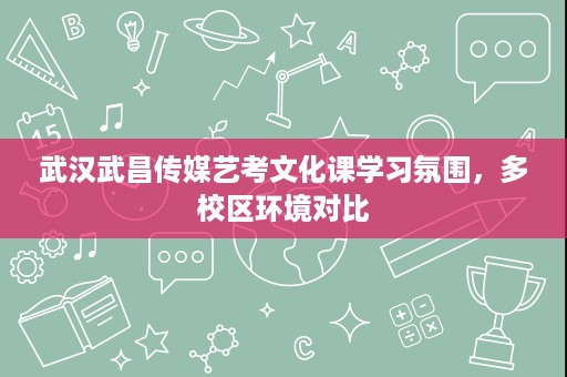 武汉武昌传媒艺考文化课学习氛围,多校区环境对比 武汉武昌传媒艺考文化课学习氛围,多校区环境对比