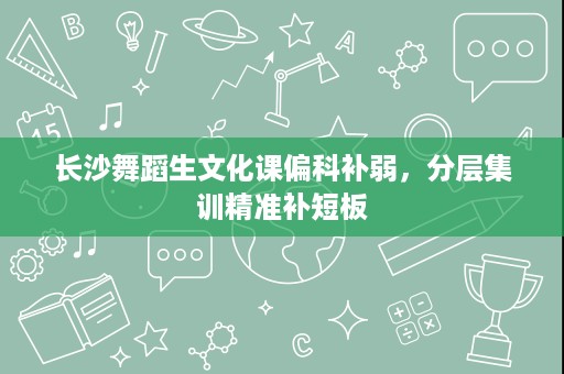 长沙舞蹈生文化课偏科补弱,分层集训精准补短板 长沙舞蹈生文化课偏科补弱,分层集训精准补短板