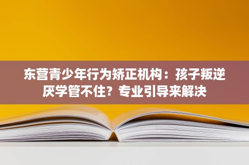东营青少年行为矫正机构：孩子叛逆厌学管不住？专业引导来解决