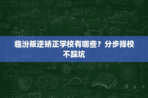 临汾叛逆矫正学校有哪些?分步择校不踩坑 临汾叛逆矫正学校有哪些?分步择校不踩坑