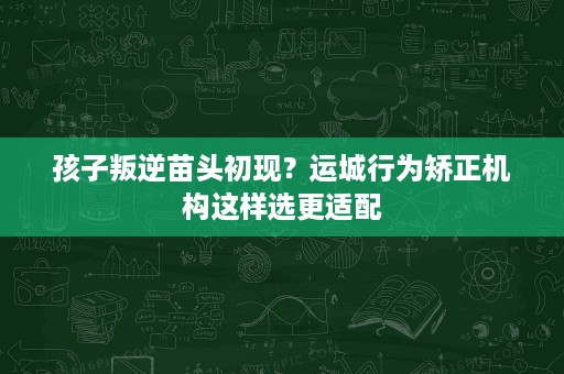 孩子叛逆苗头初现?运城行为矫正机构这样选更适配 孩子叛逆苗头初现?运城行为矫正机构这样选更适配
