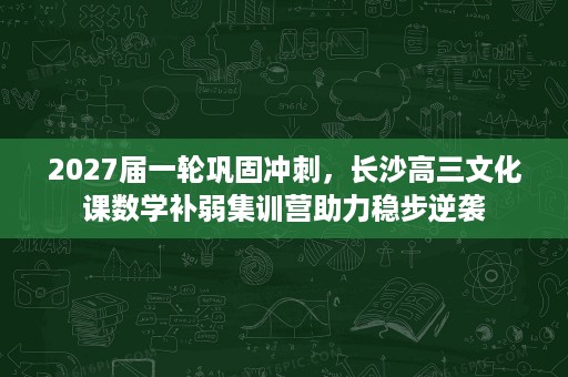 2027届一轮巩固冲刺,长沙高三文化课数学补弱集训营助力稳步逆袭 2027届一轮巩固冲刺,长沙高三文化课数学补弱集训营助力稳步逆袭