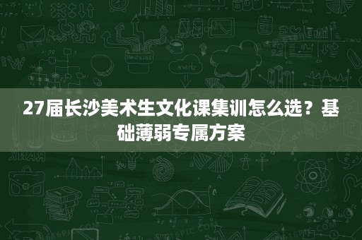 27届长沙美术生文化课集训怎么选？基础薄弱专属方案