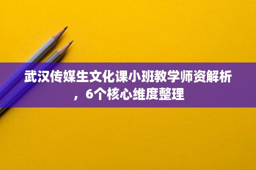 武汉传媒生文化课小班教学师资解析,6个核心维度整理 武汉传媒生文化课小班教学师资解析,6个核心维度整理