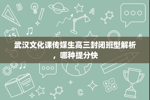 武汉文化课传媒生高三封闭班型解析，哪种提分快