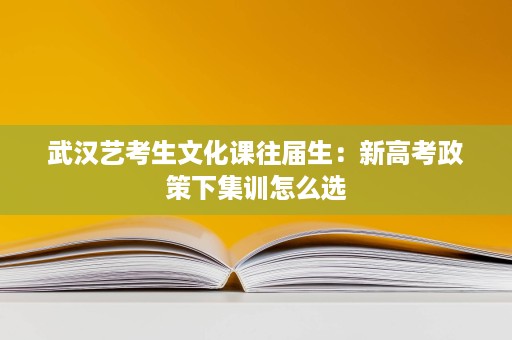 武汉艺考生文化课往届生:新高考政策下集训怎么选 武汉艺考生文化课往届生:新高考政策下集训怎么选