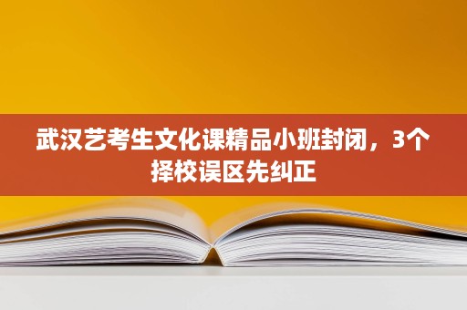 武汉艺考生文化课精品小班封闭,3个择校误区先纠正 武汉艺考生文化课精品小班封闭,3个择校误区先纠正