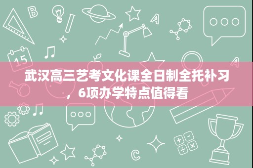 武汉高三艺考文化课全日制全托补习，6项办学特点值得看