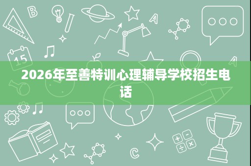 2026年至善特训心理辅导学校招生电话