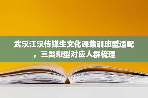 武汉江汉传媒生文化课集训班型适配,三类班型对应人群梳理 武汉江汉传媒生文化课集训班型适配,三类班型对应人群梳理