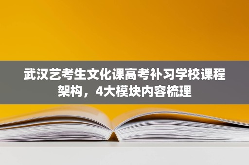 武汉艺考生文化课高考补习学校课程架构，4大模块内容梳理