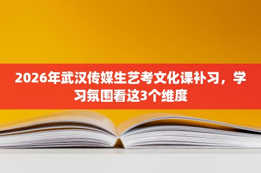 2026年武汉传媒生艺考文化课补习,学习氛围看这3个维度 2026年武汉传媒生艺考文化课补习,学习氛围看这3个维度