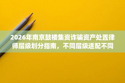 2026年南京鼓楼集资诈骗资产处置律师层级划分指南，不同层级适配不同需求