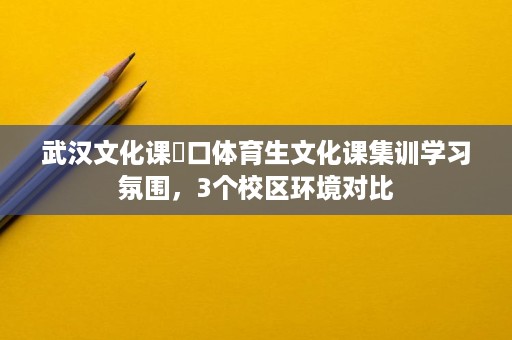 武汉文化课硚口体育生文化课集训学习氛围，3个校区环境对比