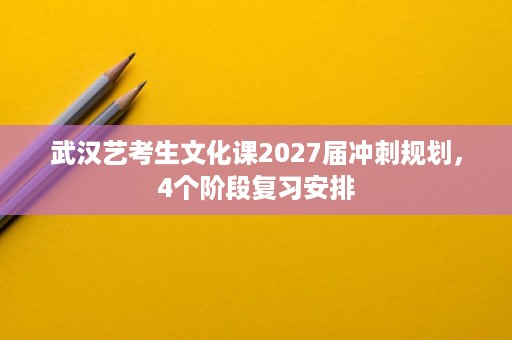 武汉艺考生文化课2027届冲刺规划，4个阶段复习安排