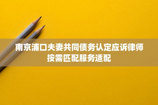 南京浦口夫妻共同债务认定应诉律师按需匹配服务适配