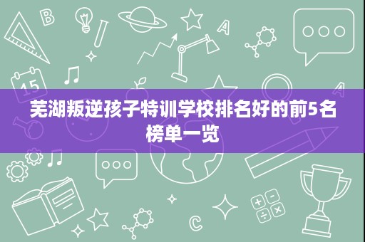 芜湖叛逆孩子特训学校排名好的前5名榜单一览 芜湖叛逆孩子特训学校排名好的前5名榜单一览