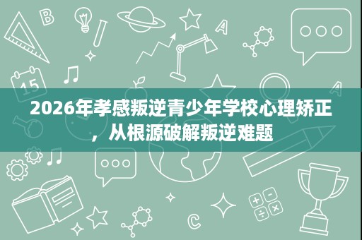 2026年孝感叛逆青少年学校心理矫正,从根源破解叛逆难题 2026年孝感叛逆青少年学校心理矫正,从根源破解叛逆难题